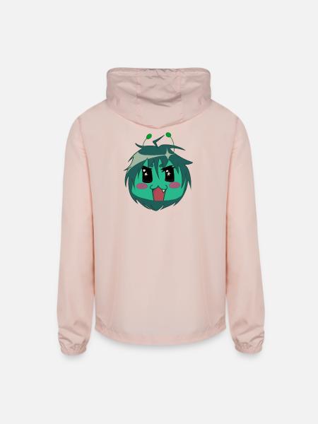 Cute alien anime style - Unisex Lightweight Windbreaker Jacket - blush pink