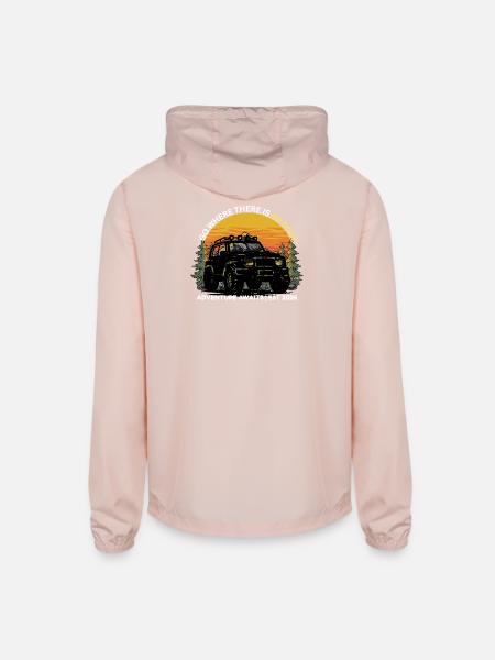 GO_WHERE_THERE_IS NO ROAD - Unisex Lightweight Windbreaker Jacket - blush pink