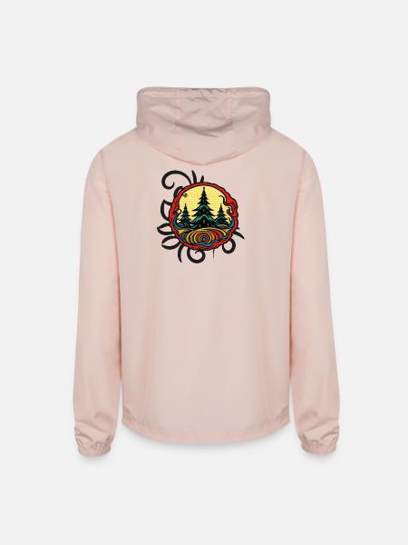 Forest Summit Badge Sunset - Unisex Lightweight Windbreaker Jacket - blush pink