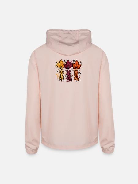 Autumn Graffiti Leaves - Unisex Lightweight Windbreaker Jacket - blush pink 