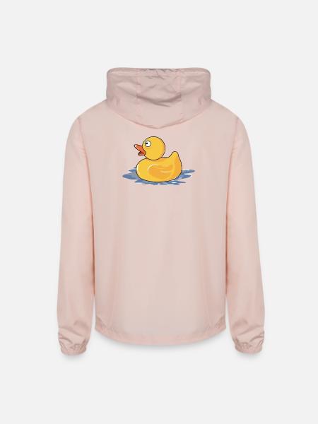 Sunny Rubber Duck Bath Theme - Unisex Lightweight Windbreaker Jacket - blush pink  - Back