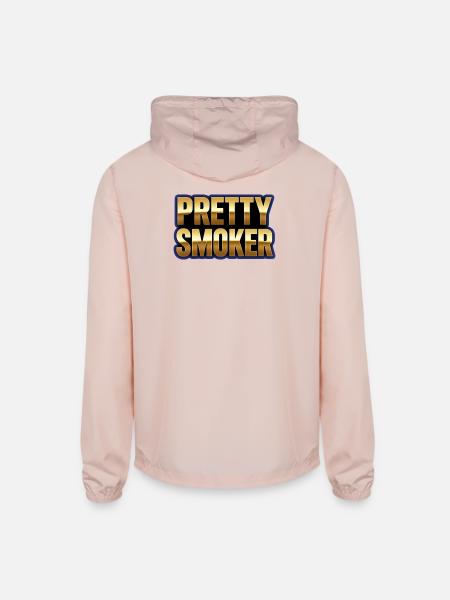 Pretty Smoker Gold Typography - Unisex Lightweight Windbreaker Jacket - blush pink  - Back