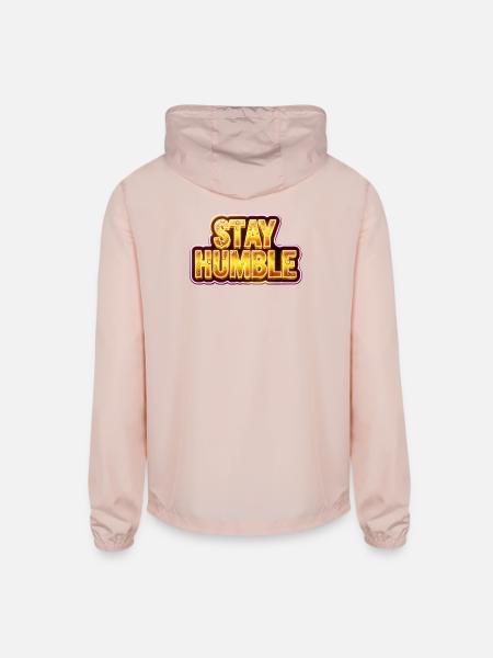 Stay Humble - Unisex Lightweight Windbreaker Jacket - blush pink  - Back