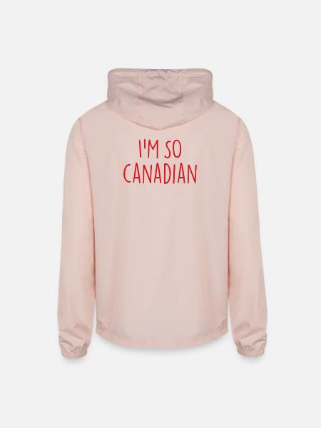 I am so Canadian Canada - Unisex Lightweight Windbreaker Jacket - blush pink