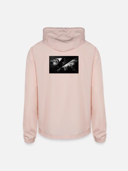Global Network Map - Unisex Lightweight Windbreaker Jacket - blush pink