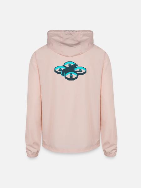 FPV Drone Quadcopter Drone Racing Pilot - Unisex Lightweight Windbreaker Jacket - blush pink  - Back