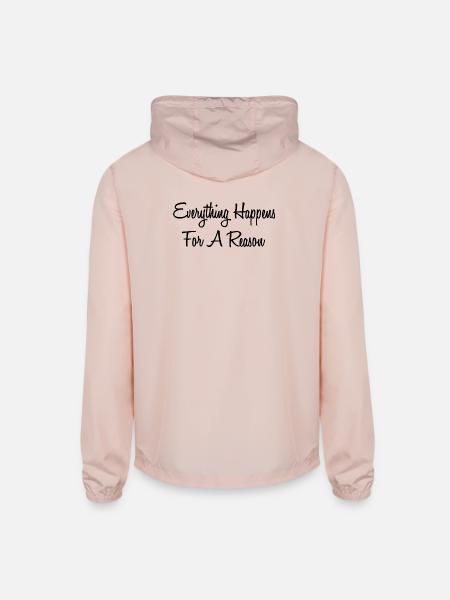 Everything Happens for a Reason - Unisex Lightweight Windbreaker Jacket - blush pink  - Back