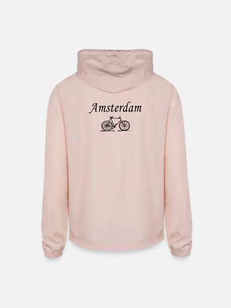 Amsterdam - Unisex Lightweight Windbreaker Jacket - blush pink  - Back