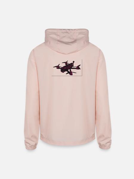 FPV Racing Drone Quadcopter Pilot Club - Unisex Lightweight Windbreaker Jacket - blush pink  - Back