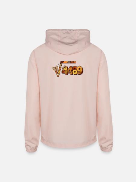 Sixty Seven 67 Meme Square Root 4489 Slang Math  - Unisex Lightweight Windbreaker Jacket - blush pink  - Back