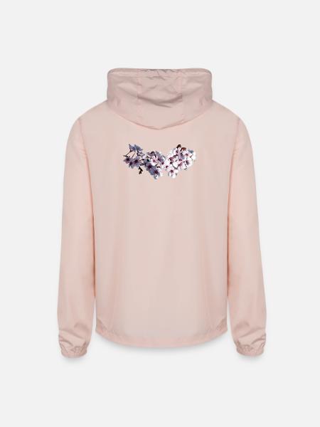 Sprig of Cherry Blossoms - Unisex Lightweight Windbreaker Jacket - blush pink