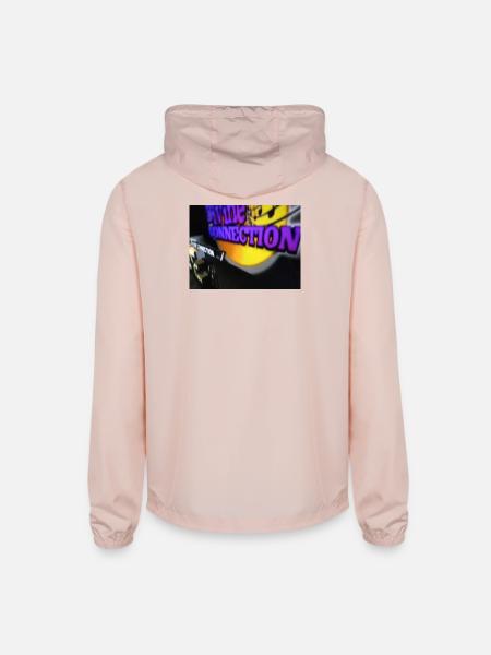 Neon Connection Pulse - Unisex Lightweight Windbreaker Jacket - blush pink  - Back