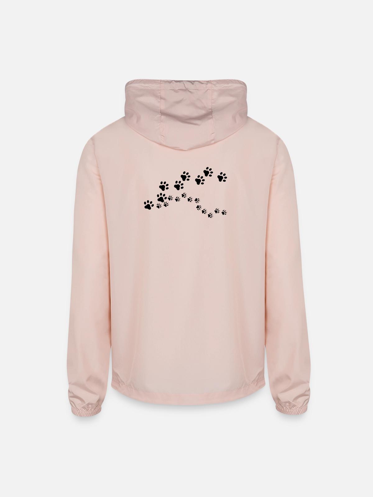 Pawprint Trail - Unisex Lightweight Windbreaker Jacket - blush pink - Back