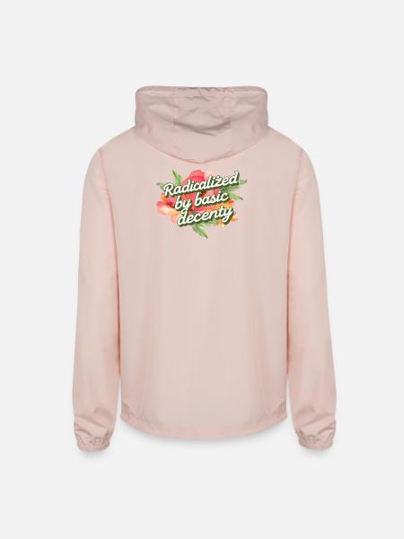 Radicalized by Basic Decency - Unisex Lightweight Windbreaker Jacket - blush pink
