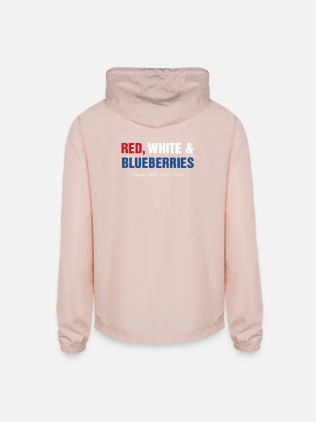 Red White Blueberries - Unisex Lightweight Windbreaker Jacket - blush pink