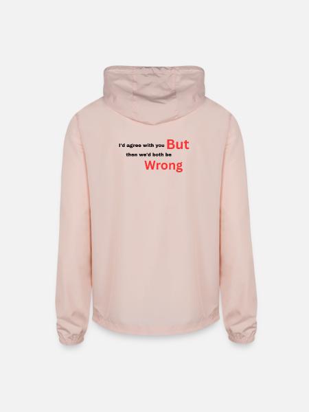 I-d_agree_with_you typography design - Unisex Lightweight Windbreaker Jacket - blush pink