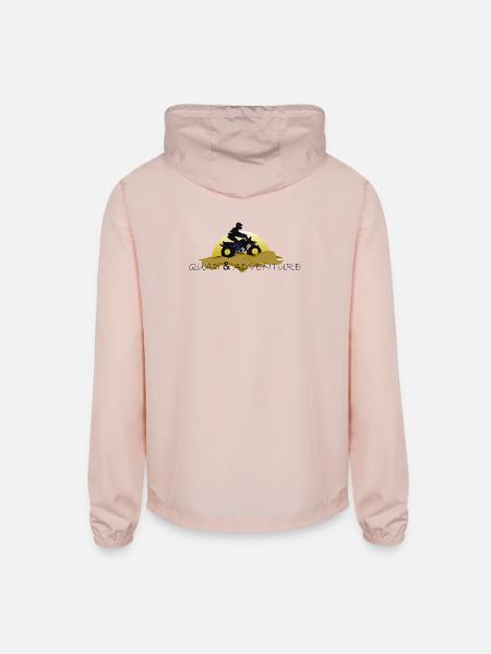Quad Bike Adventure Sunset Silhouette - Unisex Lightweight Windbreaker Jacket - blush pink 