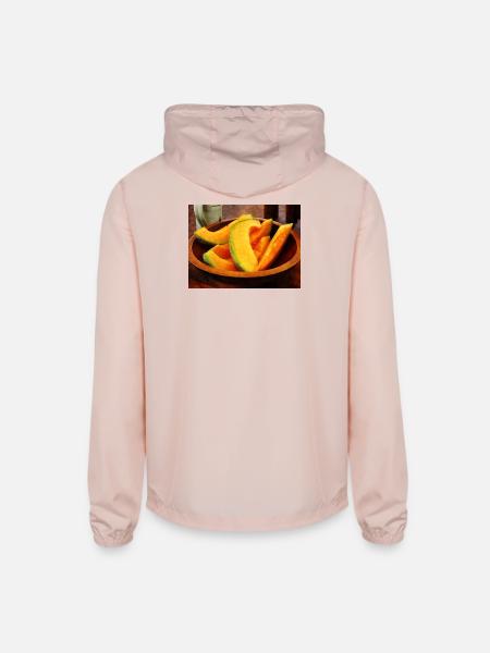 Slices of Cantaloupe - Unisex Lightweight Windbreaker Jacket - blush pink