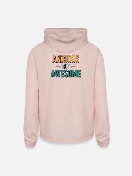 Anxious But Awesome - Unisex Lightweight Windbreaker Jacket - blush pink