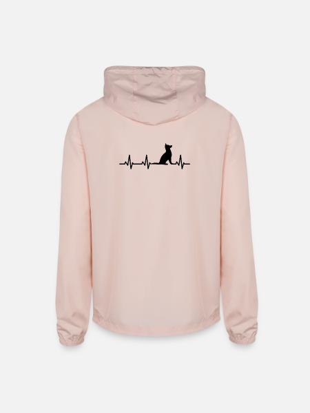 Dog ECG Heartline - Unisex Lightweight Windbreaker Jacket - blush pink 