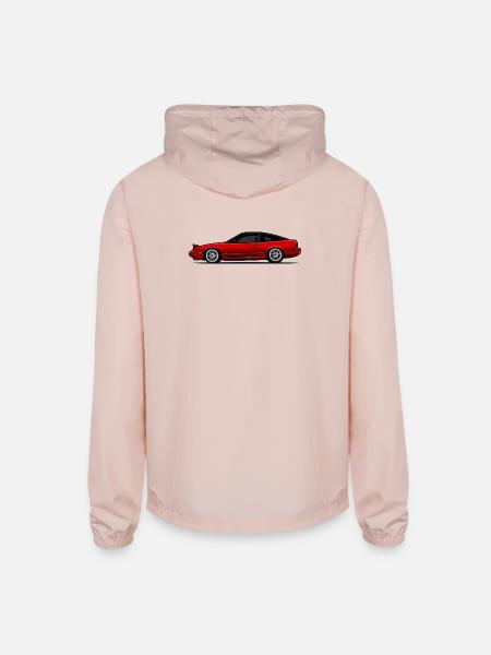 Nissan 240SX Side View - Unisex Lightweight Windbreaker Jacket - blush pink  - Back