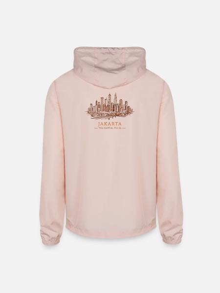 Jakarta Pulse City Skyline - Unisex Lightweight Windbreaker Jacket - blush pink