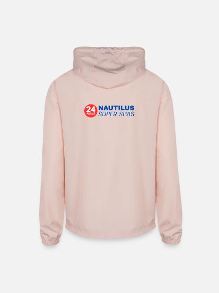 24-Hour Nautilus Super Spas - Vintage 1970s - Unisex Lightweight Windbreaker Jacket - blush pink 