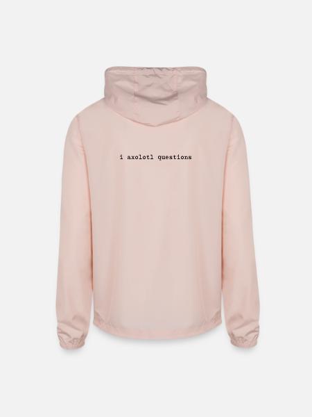 I Axolotl Questions Axolotl Party Salamander Lover - Unisex Lightweight Windbreaker Jacket - blush pink  - Back