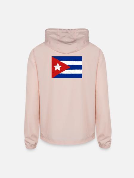 Cuban flag  - Unisex Lightweight Windbreaker Jacket - blush pink 