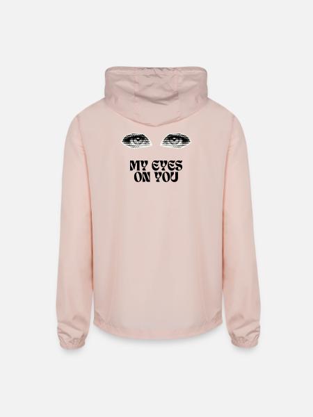 Halftone Twin Eyes - Unisex Lightweight Windbreaker Jacket - blush pink
