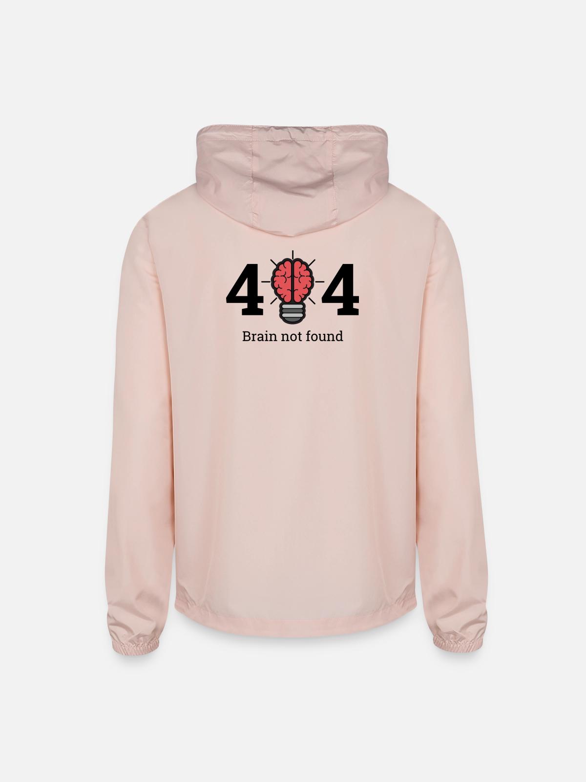 Brain not found - Unisex Lightweight Windbreaker Jacket - blush pink - Back