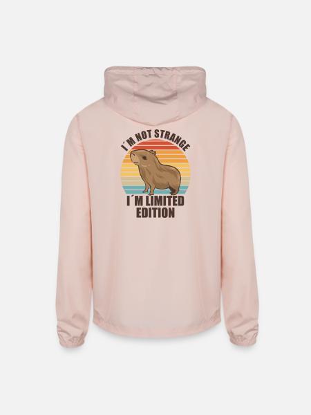 Capybara zoo animal design - Unisex Lightweight Windbreaker Jacket - blush pink