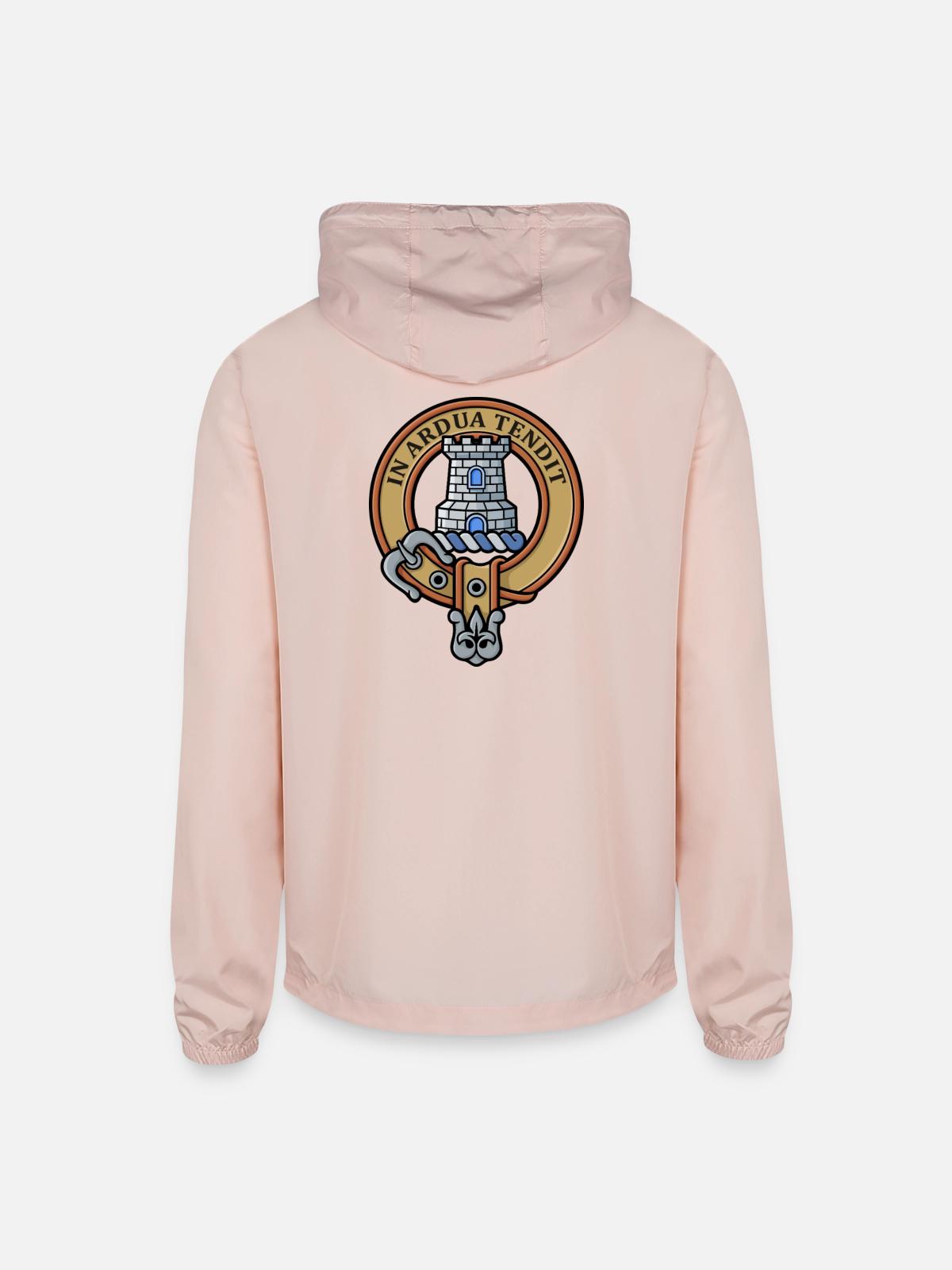 Clan Malcolm Crest - Unisex Lightweight Windbreaker Jacket - blush pink - Back