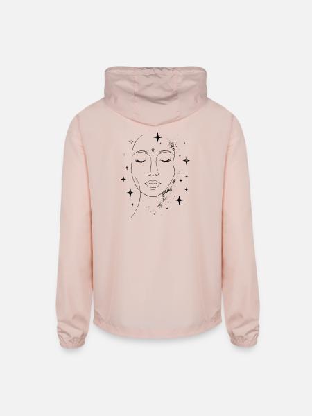 Face in Stardust - Unisex Lightweight Windbreaker Jacket - blush pink