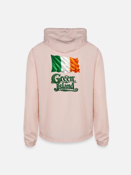 Emerald Isle Celtic Green Island - Unisex Lightweight Windbreaker Jacket - blush pink