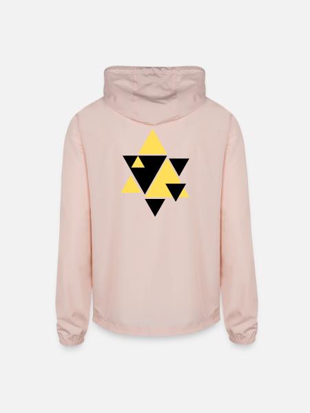 Geometric Golden Triangle Art - Unisex Lightweight Windbreaker Jacket - blush pink