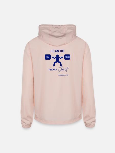 I Can Do All Things Through Christ - Unisex Lightweight Windbreaker Jacket - blush pink