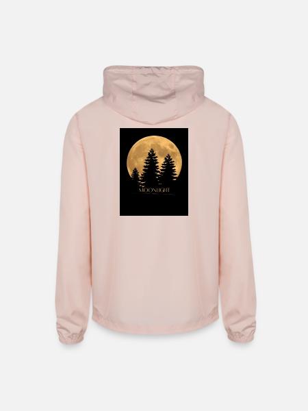 Moonlit Pines Silhouette - Unisex Lightweight Windbreaker Jacket - blush pink