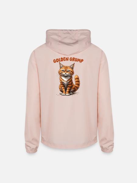 Golden Grump Cat - Unisex Lightweight Windbreaker Jacket - blush pink