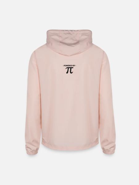 Powered by Pi Minimalist Math Geek Stem - Unisex Lightweight Windbreaker Jacket - blush pink  - Back