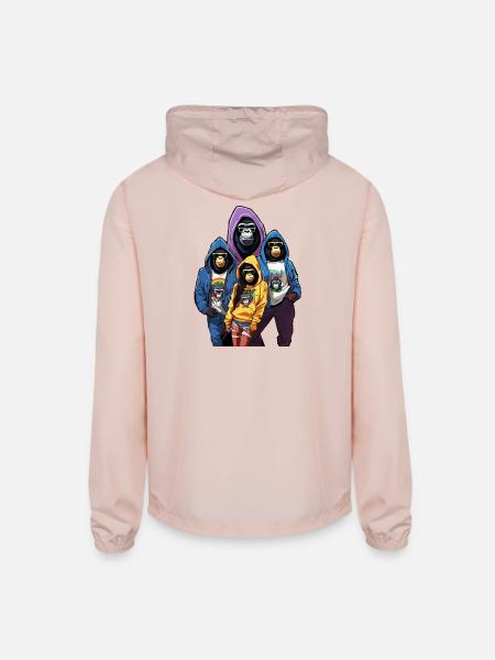 Monkey group gang - Unisex Lightweight Windbreaker Jacket - blush pink