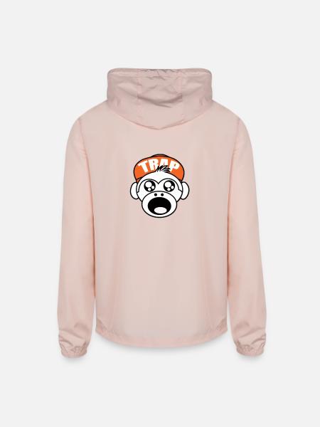Trap Monkey - Unisex Lightweight Windbreaker Jacket - blush pink  - Back
