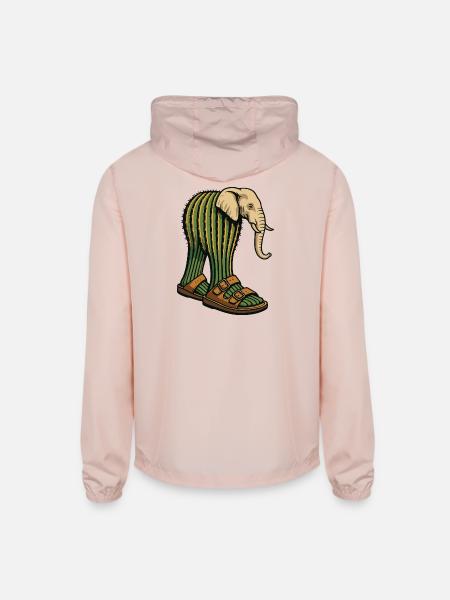 Lirili Larila – Italian Brainrot Cactus Art - Unisex Lightweight Windbreaker Jacket - blush pink  - Back