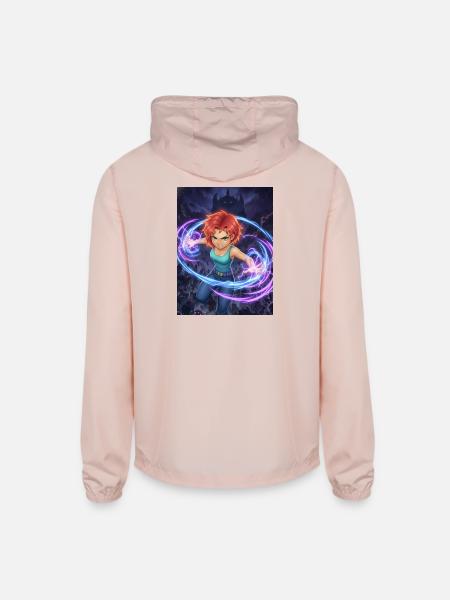 Crimson Warrior Arcane Orbits - Unisex Lightweight Windbreaker Jacket - blush pink  - Back