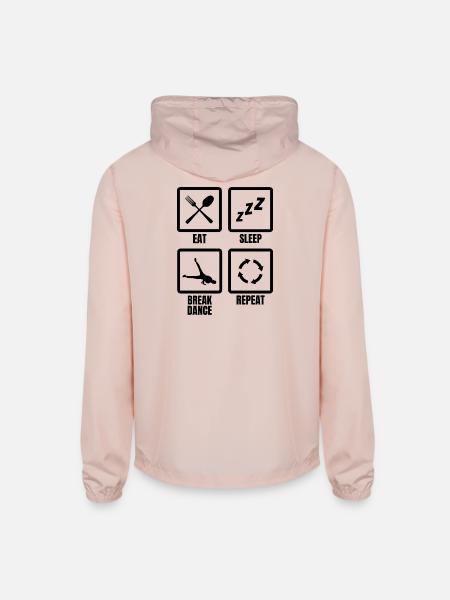 Break Dancer Routine - Unisex Lightweight Windbreaker Jacket - blush pink  - Back