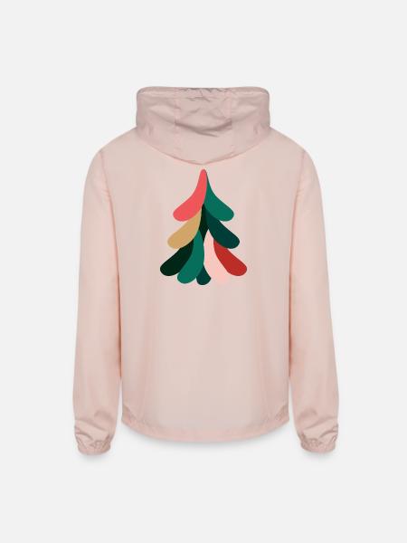 Vivid Abstract Evergreen – Christmas - Unisex Lightweight Windbreaker Jacket - blush pink