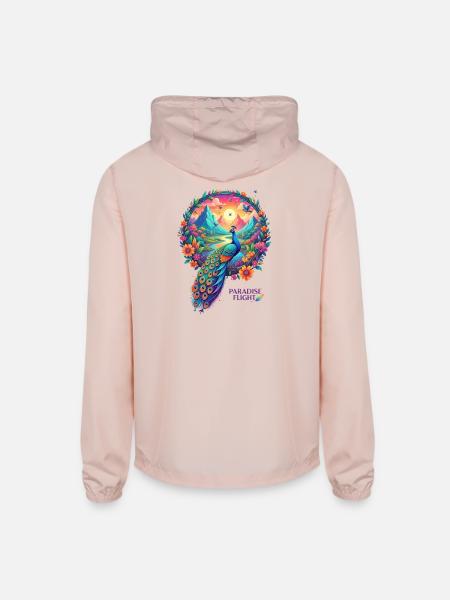 Paradise Flight Peacock - Unisex Lightweight Windbreaker Jacket - blush pink