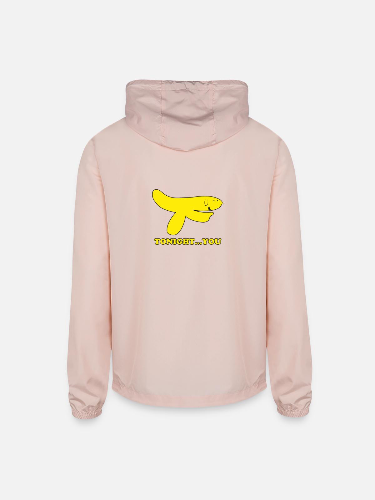 Hand Banana - Unisex Lightweight Windbreaker Jacket - blush pink - Back