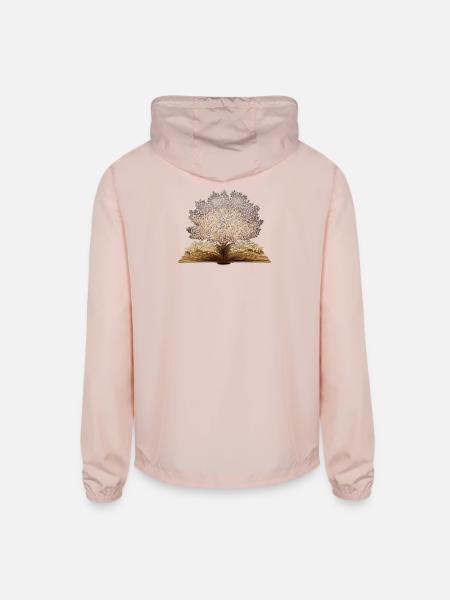 Golden book tree art - Unisex Lightweight Windbreaker Jacket - blush pink 
