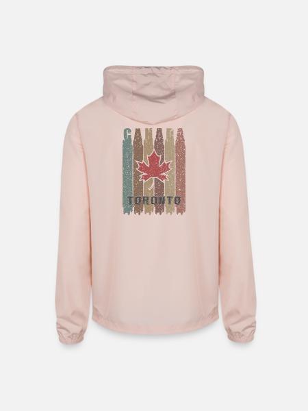 Toronto Maple Retro Canada - Unisex Lightweight Windbreaker Jacket - blush pink  - Back